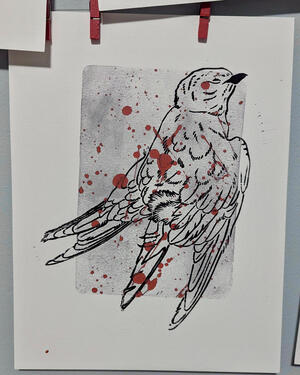 “Untitled”, Linoleum, 2025